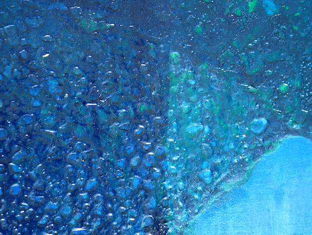 Blauwe donkere olieverfschilderijruimte en textuur abstracte achtergrond.