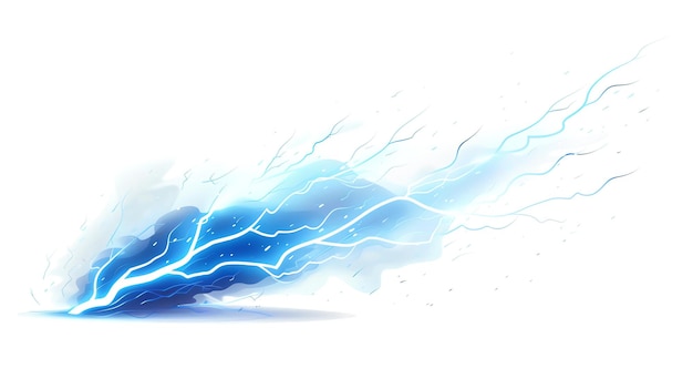 Foto blauwe elektrische bliksem magische aanval vector illustratie geïsoleerd op witte achtergrond