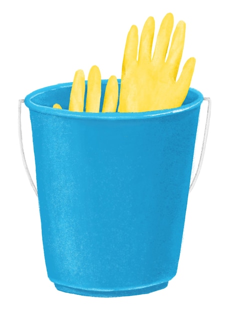 Blauwe emmer png reinigingsmiddelen illustratie doorzichtige achtergrond