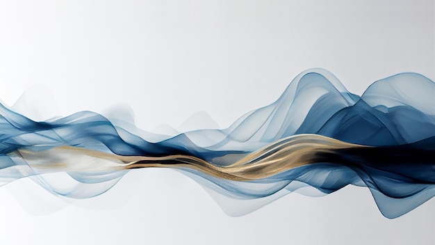 Blauwe en gouden abstracte vloeiende golvende bewegende achtergrond