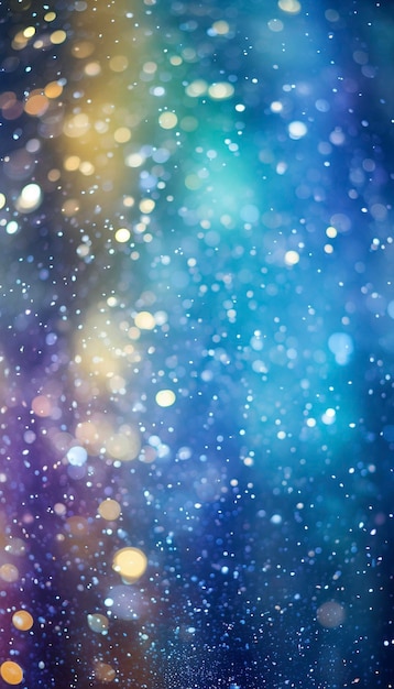 Blauwe en gouden bokeh lichten achtergrond kerst- en nieuwjaarsconcept