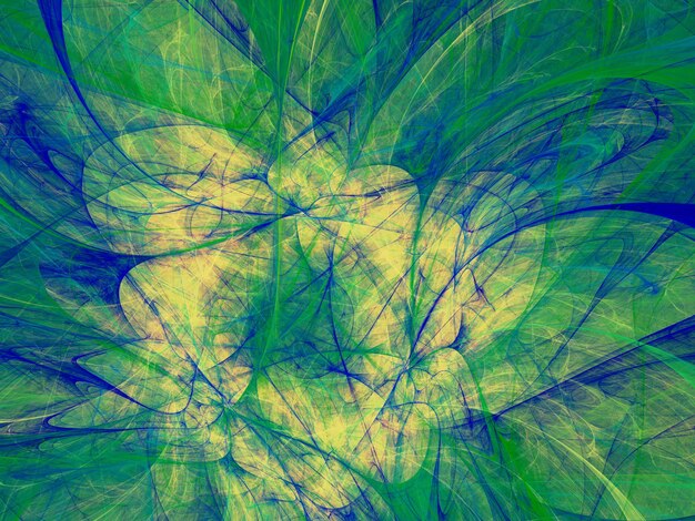 blauwe en groene abstracte fractal achtergrond 3D rendering illustratie