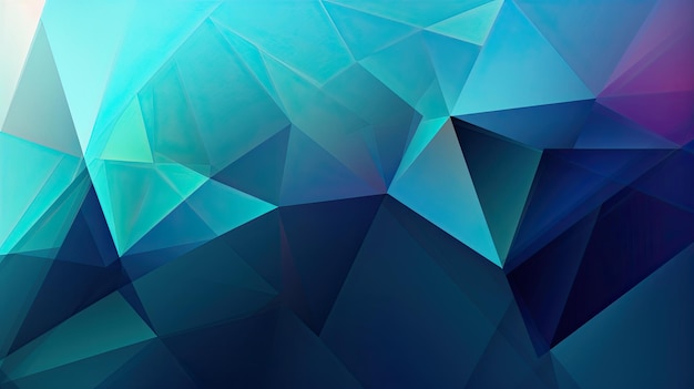 Blauwe en groene geometrische achtergrond met een driehoekig ontwerp