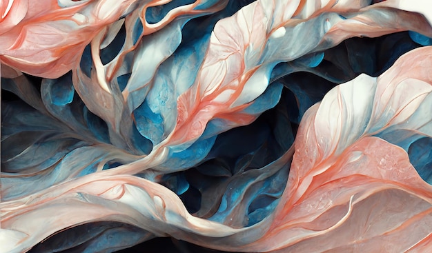 Blauwe en licht roze marmeren textuur 3D-rendering Raster illustratie