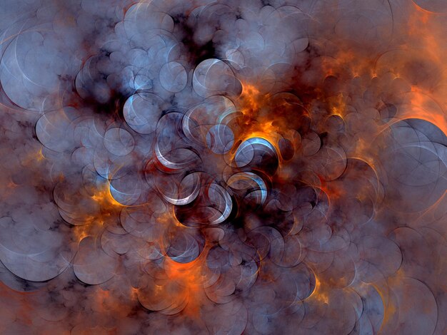 blauwe en oranje abstracte fractal achtergrond 3D rendering illustratie