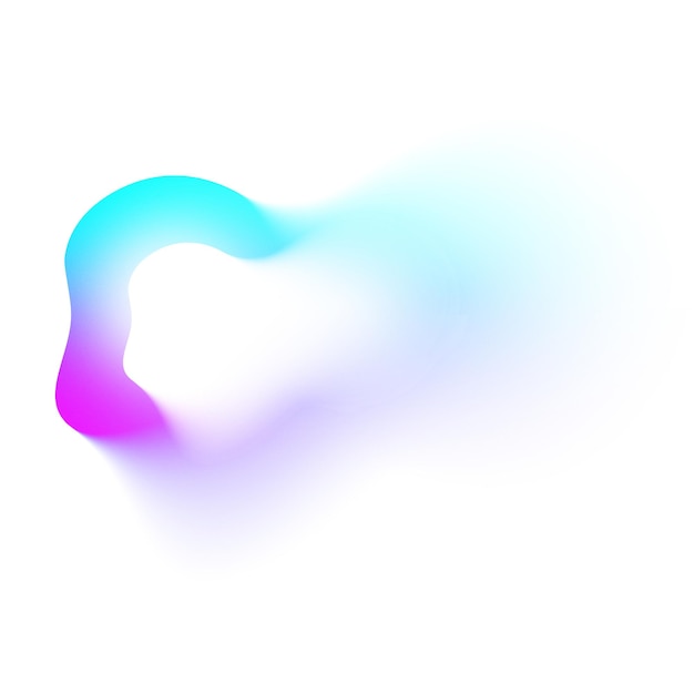 Blauwe en paarse gradiëntkleuren met wazig effect op PNG met abstracte vormelementen