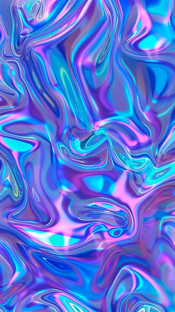Blauwe en paarse holografische abstracte wazige iriserende gradiënt achtergrond