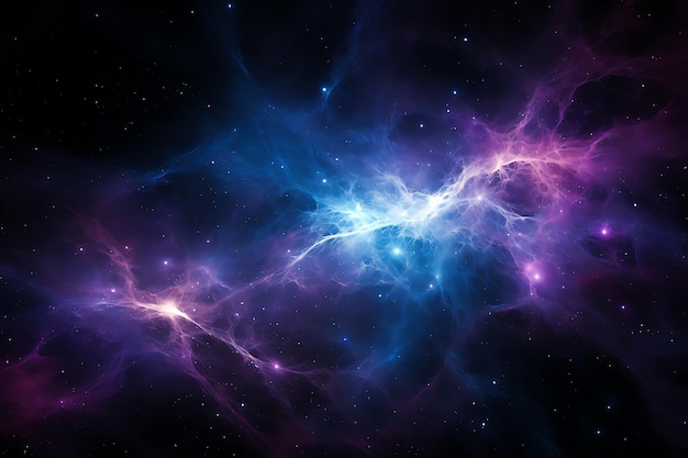 blauwe en paarse melkwegstelsel AI gegenereerd beeld