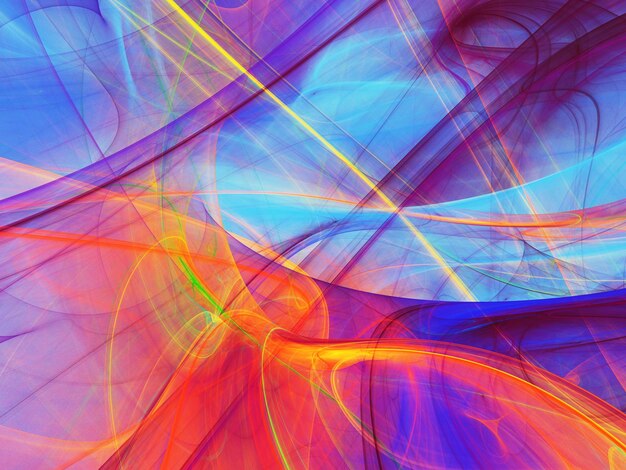 blauwe en rode abstracte fractal achtergrond 3D rendering illustratie