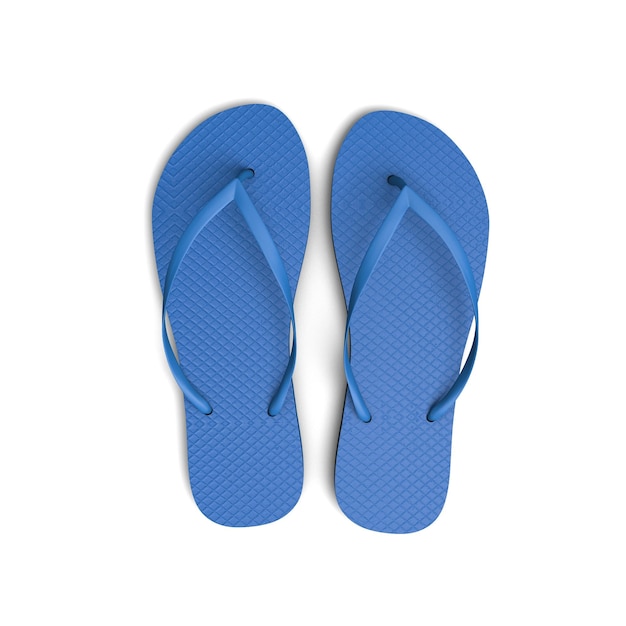 Blauwe flip flop sandalen op een witte achtergrond 3D Rendering