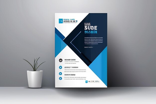 Blauwe flyer omslag bedrijfsbrochure vectorontwerp foliereclame abstracte achtergrond