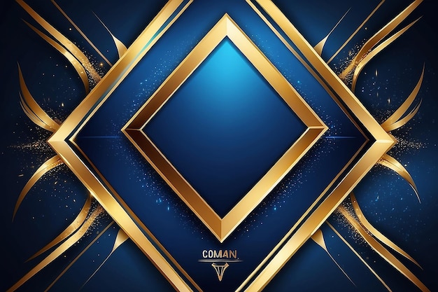 Blauwe Gouden Koninklijke Award achtergrond Diamant Elegant Shine Spark Luxury Premium Corporate Abstract Design Template