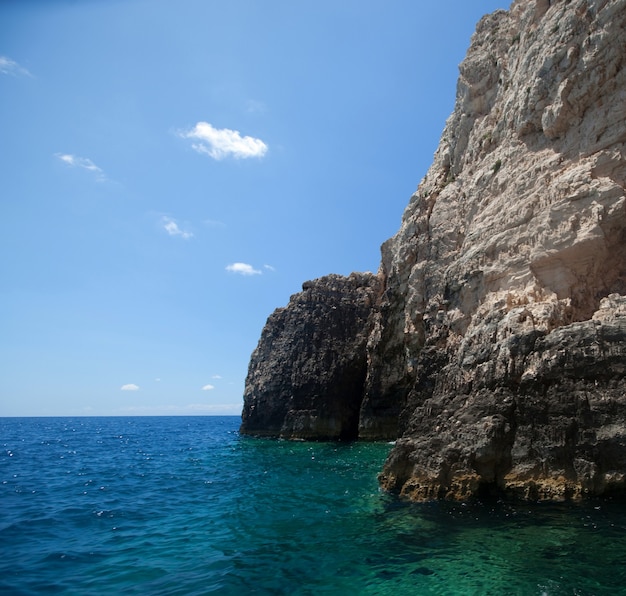 Blauwe grotten op het eiland Zakynthos, Griekenland