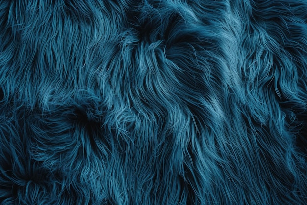 Blauwe harige achtergrond met abstracte dierlijke marineblauwe vacht en pluizige turquoise patroon