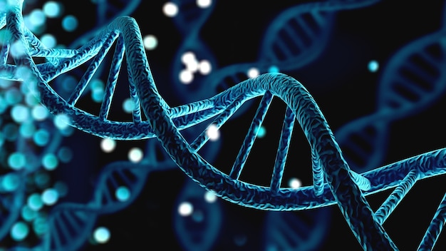 Blauwe helix menselijke DNA-structuur