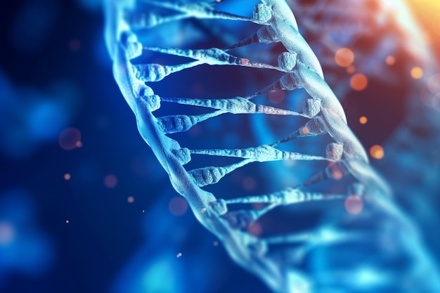 Blauwe helix menselijke DNA-structuur