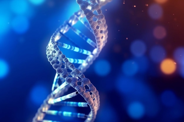 Blauwe helix menselijke DNA-structuur