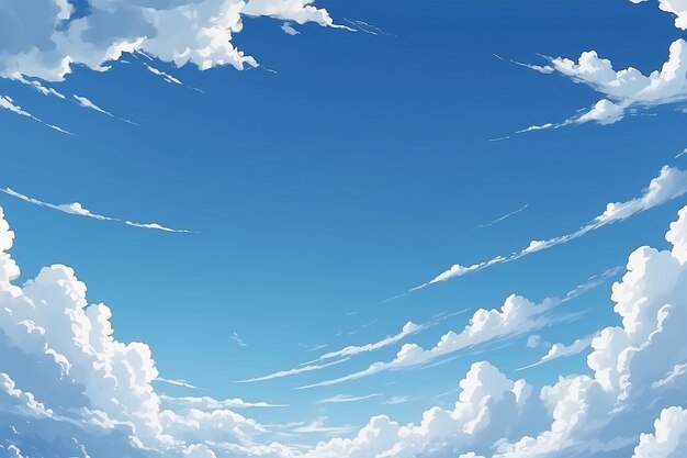Blauwe hemel en witte wolken Banner achtergrond