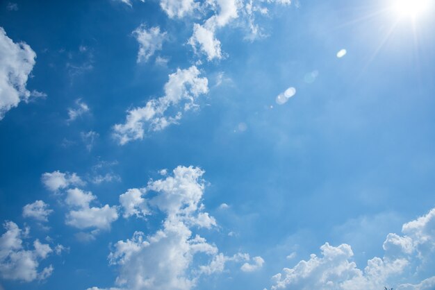 Blauwe hemel met witte de zomertijd van de wolkendag