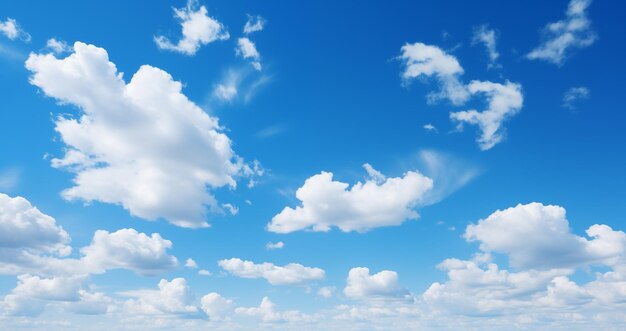 Foto blauwe hemel met witte wolken op de achtergrond blauwe lucht met wolken in close-up