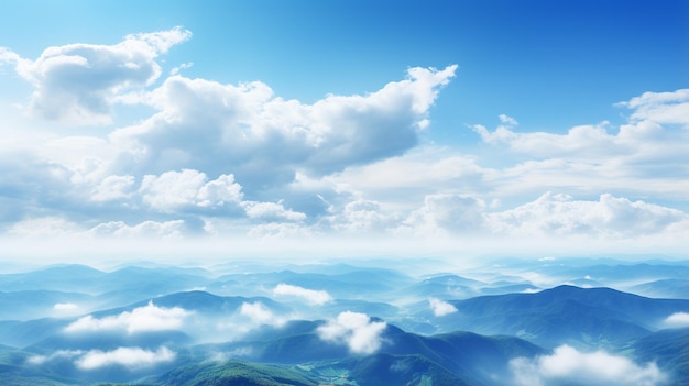 Blauwe hemel over wolken uitkijkpunt landschap prachtige achtergrond