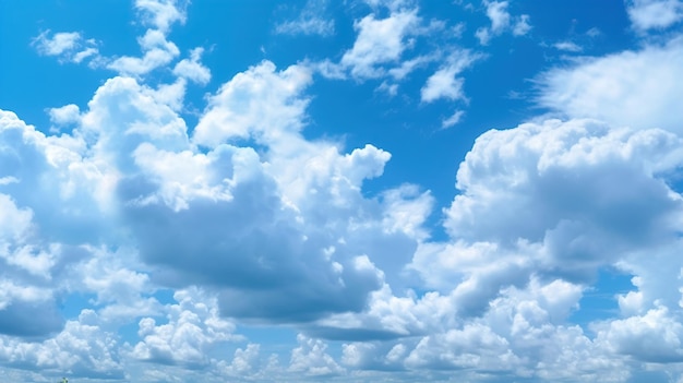 blauwe hemelachtergrond met kleine wolken natuurwolk blauwe hemelachtergrond generatieve AI