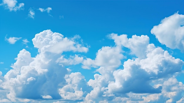 blauwe hemelachtergrond met kleine wolken natuurwolk blauwe hemelachtergrond generatieve AI