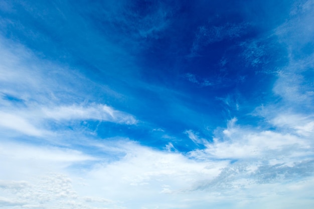 blauwe hemelachtergrond met uiterst kleine wolken