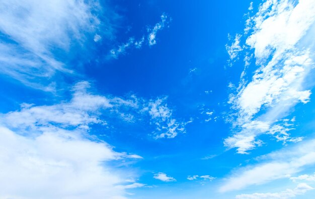 blauwe hemelachtergrond met uiterst kleine wolken