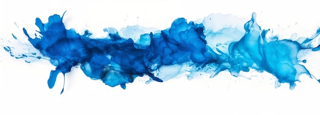 Foto blauwe inkt splash op witte achtergrond abstract aquarel behang