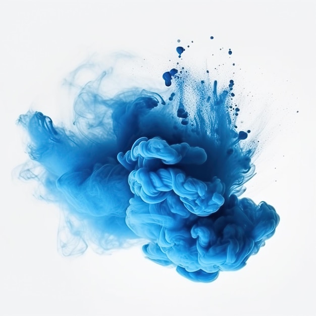 Blauwe inktverspreiding in water