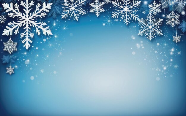 Blauwe Kerst achtergrond met sneeuwvlokken