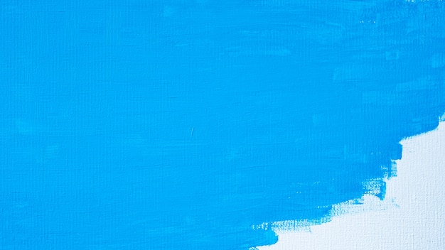 Blauwe kleur abstracte verf met een penseel en texturen van aquarel olieverf tekenen lijnen op witte canvas achtergrond