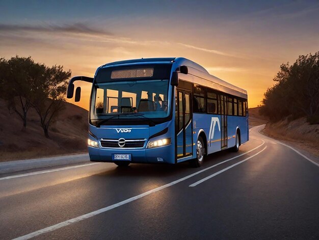 blauwe kleur Volvo Bus Ai afbeelding