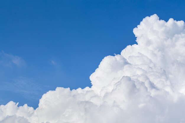 Blauwe lucht en wolken met ruimte voor tekst toevoegen boven afbeelding achtergrond website of kunstwerk