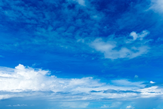 Blauwe lucht met kleine wolken