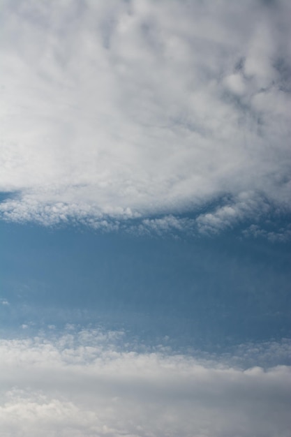 Blauwe lucht met wit en wolken