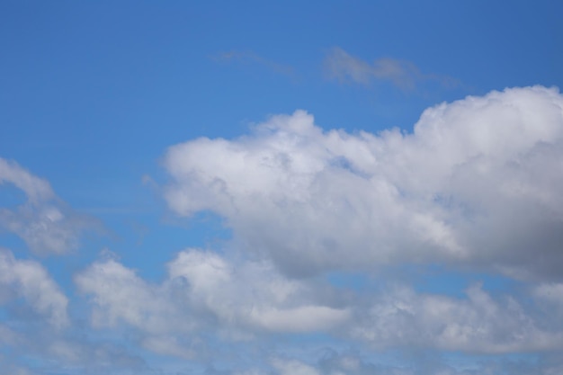 Blauwe lucht met witte wolken op de achtergrond overdag