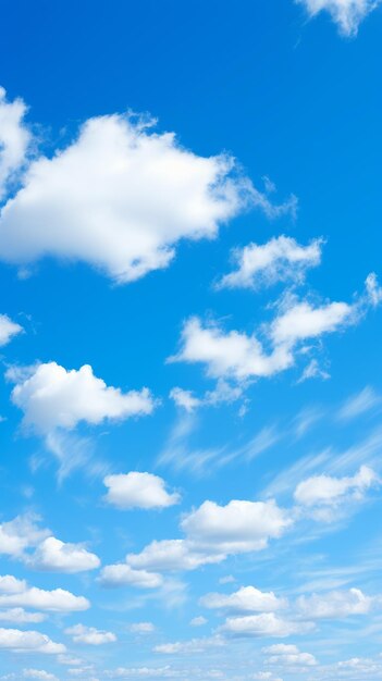 Foto blauwe lucht met witte wolken op de achtergrond