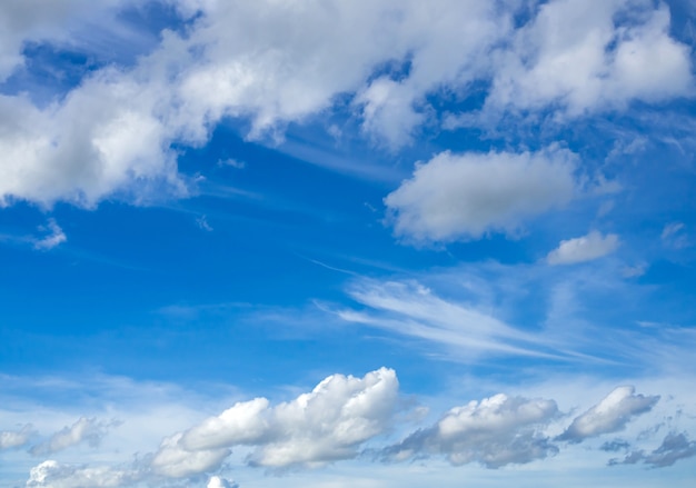 Blauwe lucht met witte wolken