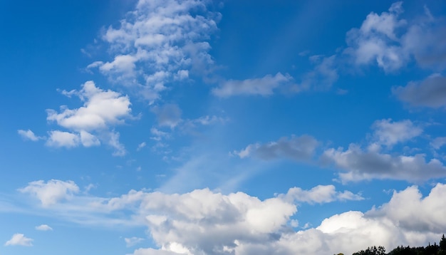 blauwe lucht met wolken achtergrondbehang