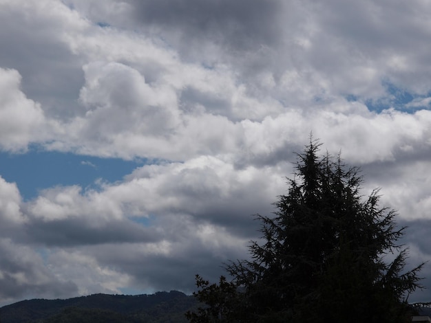 Blauwe lucht met wolken