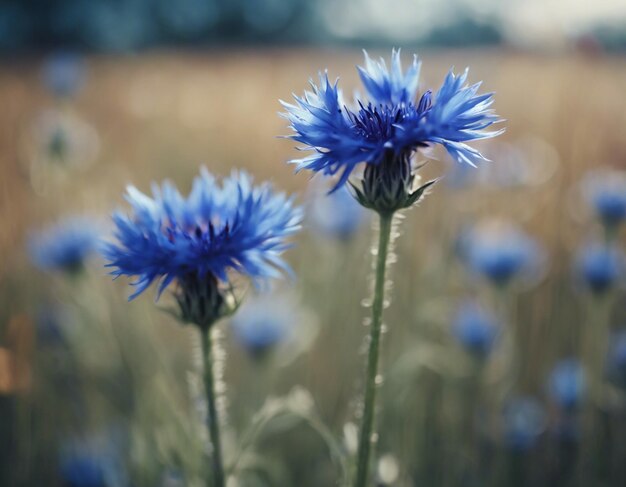 Foto blauwe maïsbloemen