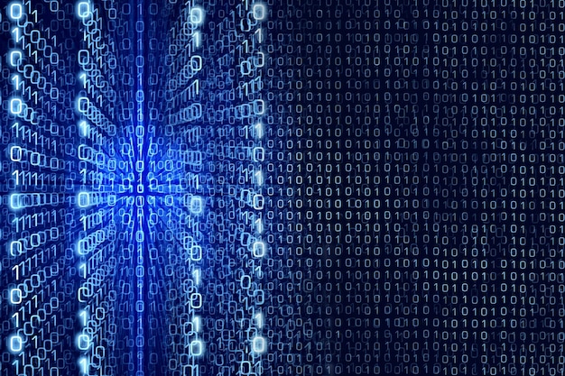Blauwe Matrix Abstracte binaire code Digitale achtergrond