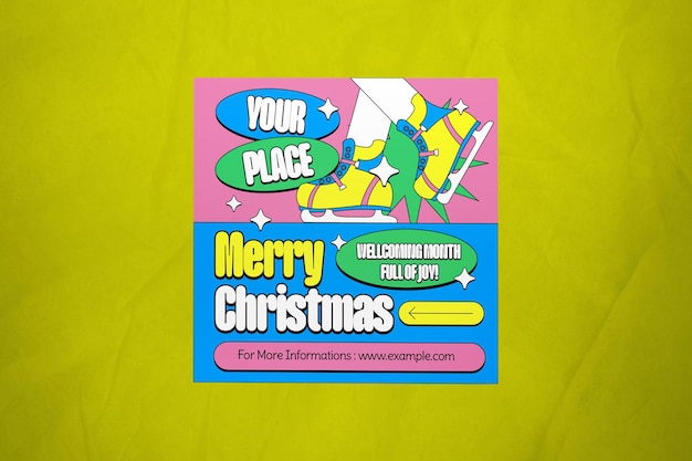 Blauwe Maximalist Kerstverkoop Banner