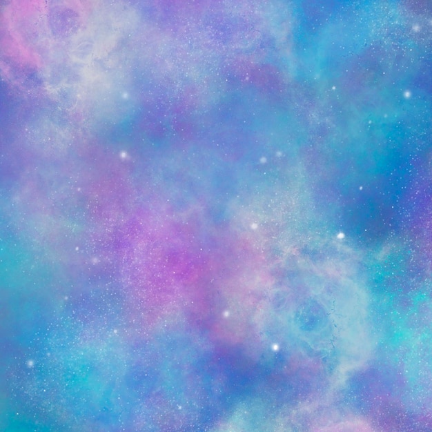 Blauwe melkwegachtergrond Ruimte en sterren als behang, poster of omslag Veelkleurig universumpatroon