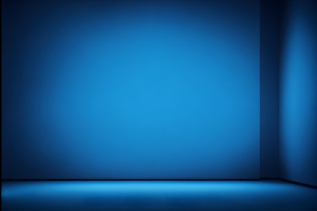 Blauwe minimalistische kamer