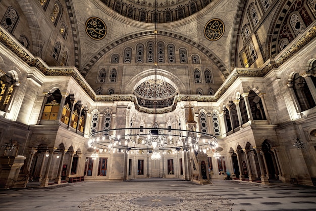 Blauwe moskee interieur ook bekend als de sultan ahmed moskee in istanbul turkije