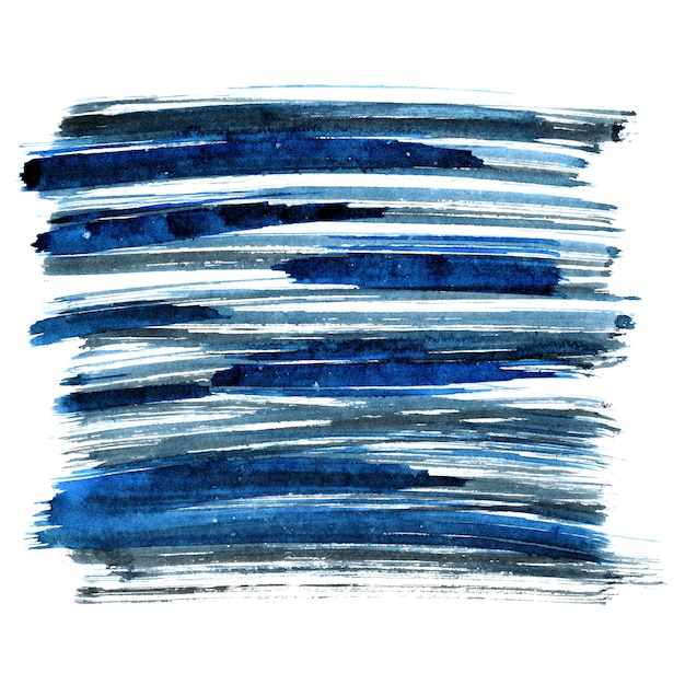Foto blauwe penseelstreken geïsoleerd op de witte achtergrond. elementen voor uw ontwerp
