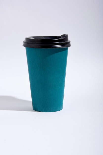 Blauwe plastic beker